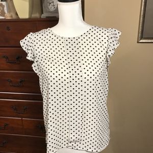 Forever21 Black And White Polka Dot Size S Top